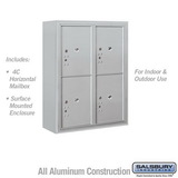 Salsbury Industries 10 Door High Surface Mounted 4C Horizontal Parcel Locker with 4 Parcel Lockers with USPS Access