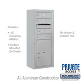 Salsbury Industries 10 Door High Surface Mounted 4C Horizontal Mailbox with 3 Doors and 1 Parcel Locker with Private Access