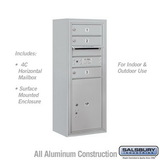 Salsbury Industries 10 Door High Surface Mounted 4C Horizontal Mailbox with 3 Doors and 1 Parcel Locker with USPS Access