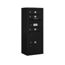 Salsbury Industries 3810S-03BFP Surface Mounted 4C Horizontal Mailbox Unit - 10 Door High Unit (38-5/8 Inches) - Single Column - 3 MB1 Doors / 1 PL5 - Black - Front Loading - Private Access