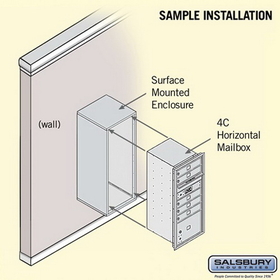 Salsbury Industries 3810S-05SFU Surface Mounted 4C Horizontal Mailbox Unit - 10 Door High Unit (38-5/8 Inches) - Single Column - 5 MB1 Doors / 1 PL3 - Sandstone - Front Loading - USPS Access