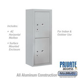 Salsbury Industries 10 Door High Surface Mounted 4C Horizontal Parcel Locker with 2 Parcel Lockers with Private Access