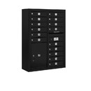 Salsbury Industries 3811D-15BFP Surface Mounted 4C Horizontal Mailbox Unit - 11 Door High Unit (42-1/8 Inches) - Double Column - 15 MB1 Doors / 1 PL5 - Black - Front Loading - Private Access