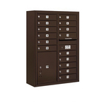 Salsbury Industries 3811D-15ZFP 11 Door High Surface Mounted 4C Horizontal Mailbox with 15 Doors and 1 Parcel Locker in Bronze with Private Access