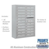 Salsbury Industries 11 Door High Surface Mounted 4C Horizontal Mailbox with 20 Doors with Private Access