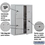 Salsbury Industries 3811D-4PAFU 11 Door High Surface Mounted 4C Horizontal Parcel Locker with 4 Parcel Lockers in Aluminum with USPS Access