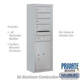 Salsbury Industries 11 Door High Surface Mounted 4C Horizontal Mailbox with 4 Doors and 1 Parcel Locker with Private Access