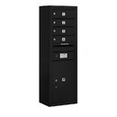 Salsbury Industries 3811S-04BFP Surface Mounted 4C Horizontal Mailbox Unit - 11 Door High Unit (42-1/8 Inches) - Single Column - 4 MB 1 Doors / 1 PL5 - Black - Front Loading - Private Access