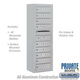 Salsbury Industries 11 Door High Surface Mounted 4C Horizontal Mailbox with 9 Doors with Private Access