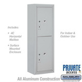 Salsbury Industries 11 Door High Surface Mounted 4C Horizontal Parcel Locker with 2 Parcel Lockers with Private Access