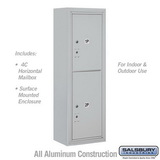 Salsbury Industries 11 Door High Surface Mounted 4C Horizontal Parcel Locker with 2 Parcel Lockers with USPS Access
