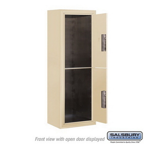 Salsbury Industries 3812S-2PSFP Surface Mounted 4C Horizontal Mailbox Unit-12 Door High Unit (45-5/8 Inches)-Single Column-Stand-Alone Parcel Locker-2 PL6