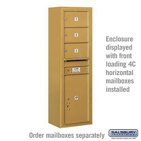 Salsbury Industries 3814S-GLD Surface Mounted Enclosure - for 3714 Single Column Unit - Gold