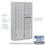Salsbury Industries 3816D-20AFP Maximum Height Surface Mounted 4C Horizontal Mailbox with 20 Doors and 2 Parcel Lockers in Aluminum with Private Access