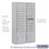Salsbury Industries 3816D-20AFU Maximum Height Surface Mounted 4C Horizontal Mailbox with 20 Doors and 2 Parcel Lockers in Aluminum with USPS Access