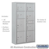 Salsbury Industries Maximum Height Surface Mounted 4C Horizontal Parcel Locker with 8 Parcel Lockers with USPS Access
