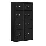 Salsbury Industries 3816D-8PBFP Maximum Height Surface Mounted 4C Horizontal Parcel Locker with 8 Parcel Lockers in Black with Private Access