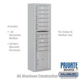 Salsbury Industries Maximum Height Surface Mounted 4C Horizontal Mailbox with 9 Doors and 1 Parcel Locker with Private Access