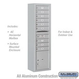 Salsbury Industries Maximum Height Surface Mounted 4C Horizontal Mailbox with 9 Doors and 1 Parcel Locker with USPS Access