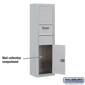 Salsbury Industries 3816S-1CAF Maximum Height Surface Mounted 4C Horizontal Collection Box in Aluminum