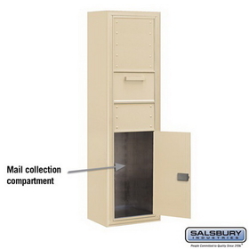 Salsbury Industries 3816S-1CSF Maximum Height Surface Mounted 4C Horizontal Collection Box in Sandstone