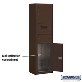 Salsbury Industries 3816S-1CZF Maximum Height Surface Mounted 4C Horizontal Collection Box in Bronze