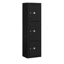 Salsbury Industries 3816S-3PBFP Surface Mounted 4C Horizontal Mailbox Unit-Maximum Height Unit (57-7/8 Inches)-Single Column-Stand-Alone Parcel Locker-Black-Front Loading-Private Access
