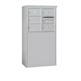 Salsbury Industries 3906D-05AFP 6 Door High Free-Standing 4C Horizontal Mailbox with 5 Doors and 1 Parcel Locker in Aluminum with Private Access
