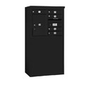 Salsbury Industries 3906D-05BFP Free-Standing 4C Horizontal Mailbox Unit - 6 Door High Unit (51-3/4 Inches) - Double Column - 5 MB1 Doors / 1 PL5 - Black - Front Loading - Private Access
