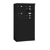 Salsbury Industries 3906D-05BFU 6 Door High Free-Standing 4C Horizontal Mailbox with 5 Doors and 1 Parcel Locker in Black with USPS Access