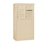 Salsbury Industries 3906D-05SFP 6 Door High Free-Standing 4C Horizontal Mailbox with 5 Doors and 1 Parcel Locker in Sandstone with Private Access