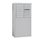 Salsbury Industries 3906D-09AFP 6 Door High Free-Standing 4C Horizontal Mailbox with 9 Doors in Aluminum with Private Access