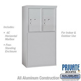Salsbury Industries 6 Door High Free-Standing 4C Horizontal Parcel Locker with 2 Parcel Lockers with Private Access
