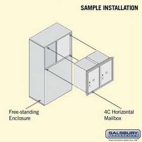 Salsbury Industries 3906D-2PGFU Free-Standing 4C Horizontal Mailbox Unit - 6 Door High Unit (51-3/4 Inches) - Double Column - Stand-Alone Parcel Locker - 2 PL6