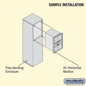 Salsbury Industries 3906S-02ZFP Free-Standing 4C Horizontal Mailbox Unit - 6 Door High Unit (51-3/4 Inches) - Single Column - 2 MB2 Doors - Bronze - Front Loading - Private Access