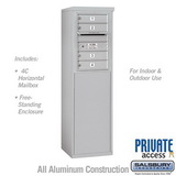 Salsbury Industries 6 Door High Free-Standing 4C Horizontal Mailbox with 4 Doors with Private Access