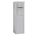 Salsbury Industries 3906S-04AFP 6 Door High Free-Standing 4C Horizontal Mailbox with 4 Doors in Aluminum with Private Access