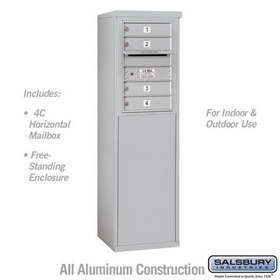Salsbury Industries 6 Door High Free-Standing 4C Horizontal Mailbox with 4 Doors with USPS Access