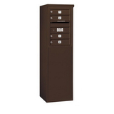 Salsbury Industries 3906S-04ZFP 6 Door High Free-Standing 4C Horizontal Mailbox with 4 Doors in Bronze with Private Access
