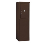 Salsbury Industries 3906S-1PZFU 6 Door High Free-Standing 4C Horizontal Parcel Locker with 1 Parcel Locker in Bronze with USPS Access