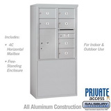 Salsbury Industries 10 Door High Free-Standing 4C Horizontal Mailbox with 6 Doors and 2 Parcel Lockers with Private Access