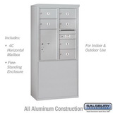 Salsbury Industries 10 Door High Free-Standing 4C Horizontal Mailbox with 6 Doors and 2 Parcel Lockers with USPS Access