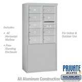 Salsbury Industries 10 Door High Free-Standing 4C Horizontal Mailbox with 9 Doors and 2 Parcel Lockers with Private Access