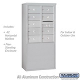 Salsbury Industries 10 Door High Free-Standing 4C Horizontal Mailbox with 9 Doors and 2 Parcel Lockers with USPS Access