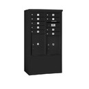 Salsbury Industries 3910D-09BFP Free-Standing 4C Horizontal Mailbox Unit - 10 Door High Unit (52-3/4 Inches) - Double Column - 9 MB1 Doors / 1 PL4.5 and 1 PL5 - Black - Front Loading - Private Access