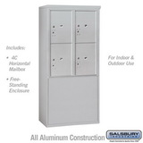 Salsbury Industries 10 Door High Free-Standing 4C Horizontal Parcel Locker with 4 Parcel Lockers with USPS Access