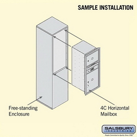 Salsbury Industries 3910S-01ZFP Free-Standing 4C Horizontal Mailbox Unit - 10 Door High Unit (65-3/4 Inches) - Single Column - 1 MB3 Door / 1 PL5 - Bronze - Front Loading - Private Access