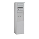Salsbury Industries 3910S-03AFP Free-Standing 4C Horizontal Mailbox Unit - 10 Door High Unit (65-3/4 Inches) - Single Column - 3 MB1 Doors / 1 PL5 - Aluminum - Front Loading - Private Access