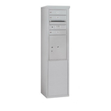 Salsbury Industries 3910S-03AFP 10 Door High Free-Standing 4C Horizontal Mailbox with 3 Doors and 1 Parcel Locker in Aluminum with Private Access