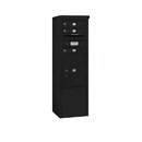 Salsbury Industries 3910S-03BFP Free-Standing 4C Horizontal Mailbox Unit - 10 Door High Unit (52-3/4 Inches) - Single Column - 3 MB1 Doors / 1 PL5 - Black - Front Loading - Private Access